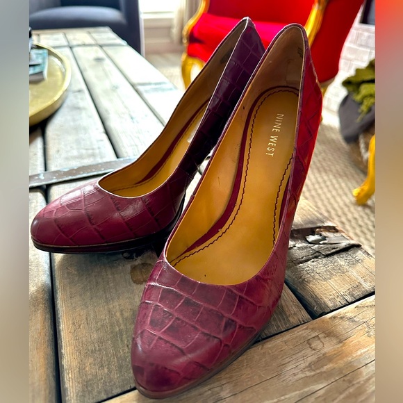 As new Nine West croc print heels - Picture 1 of 5